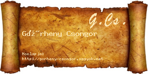 Görheny Csongor névjegykártya
